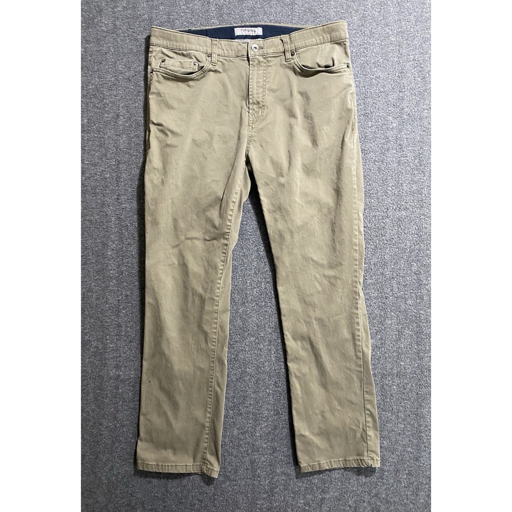 One Day Away Mens Regular Fit Khaki Flex Cotton Chino Pants 34x30